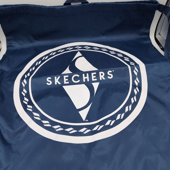 Skechers Other - Skechers Blue Drawstring Logo Gym Bag Shoe Travel Tote Backpack